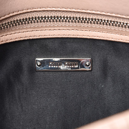 Miu Miu Nappa Matelasse Crystal Flap Clutch Cammeo 6 of 12