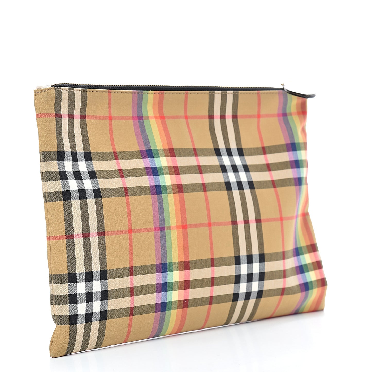 Vintage Rainbow Check Zip Pouch Antique Yellow