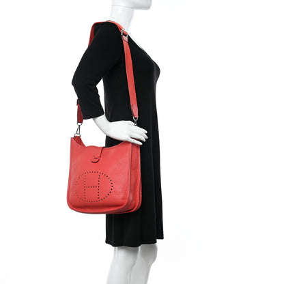 Hermes Taurillon Clemence Evelyne III PM Rouge Pivoine 2 of 13