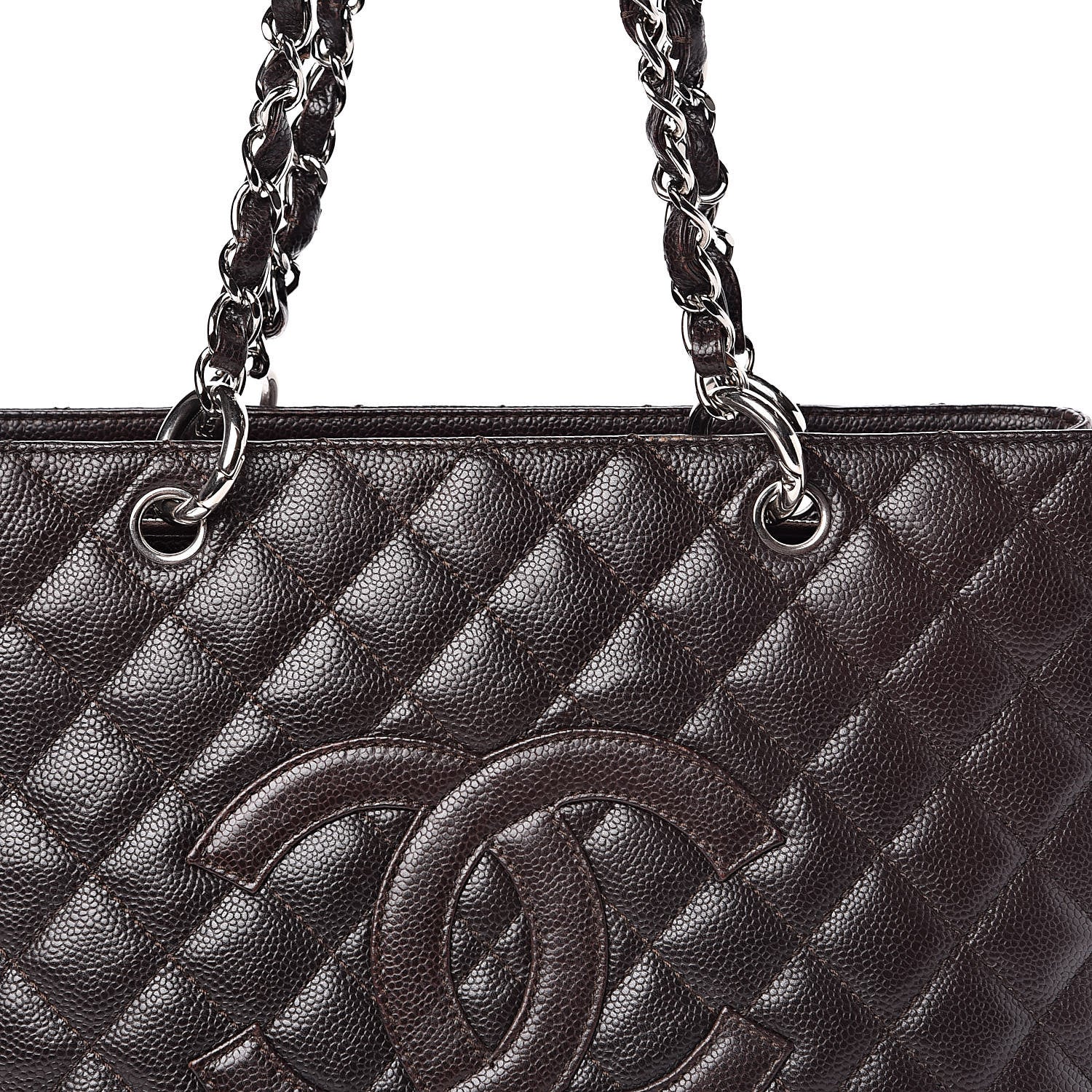 Chanel Caviar Quilted Grand Shopping Tote GST Dark Brown 19 of 19