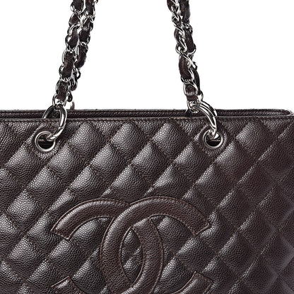 Chanel Caviar Quilted Grand Shopping Tote GST Dark Brown 19 of 19