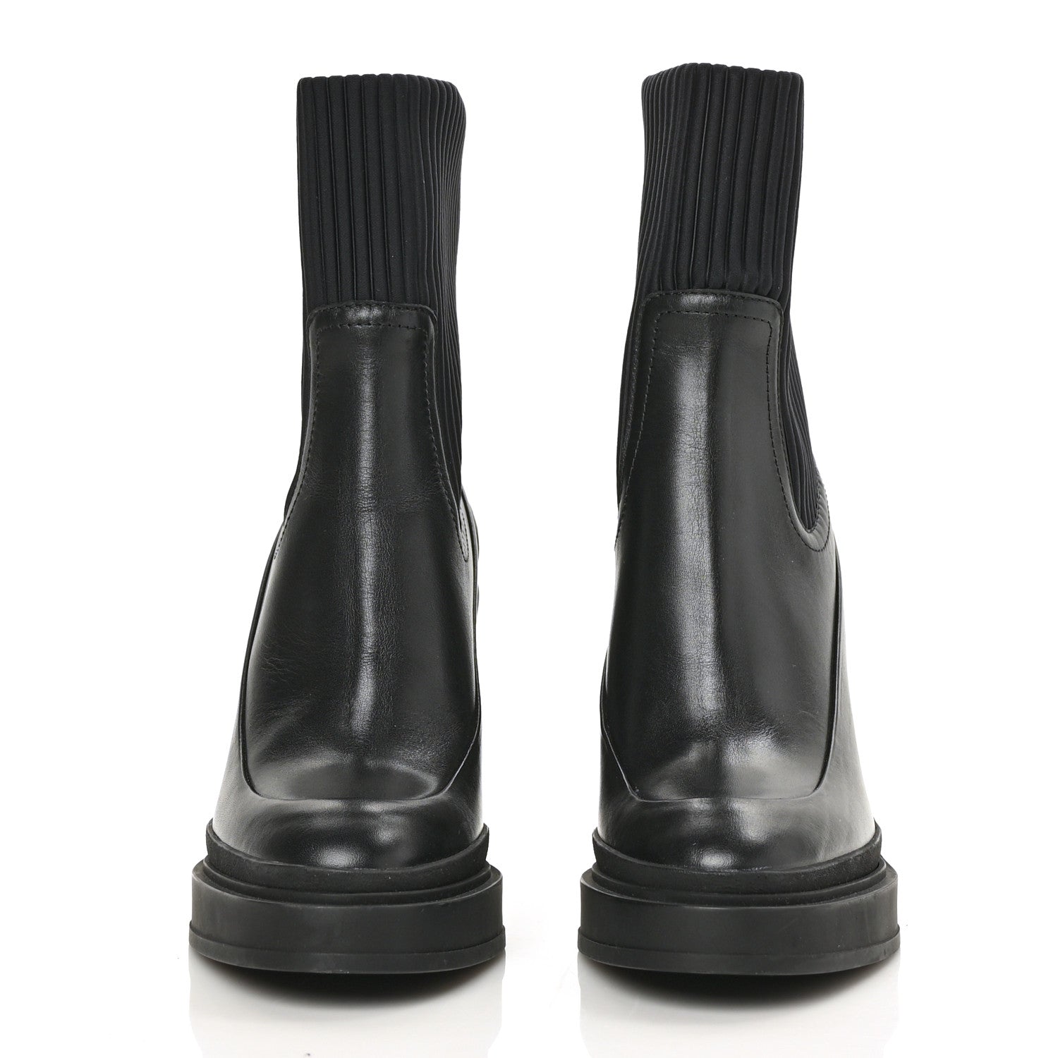 Hermes Technical Canvas Calfskin Womens Vandale Ankle Boots 37 Black 2 of 6