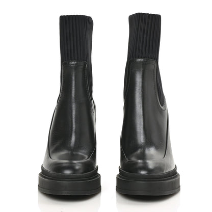 Hermes Technical Canvas Calfskin Womens Vandale Ankle Boots 37 Black 2 of 6