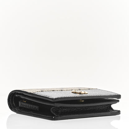 Gucci Dollar Calfskin GG Supreme Monogram GG Marmont Card Case Black Beige Ebony 4 of 7