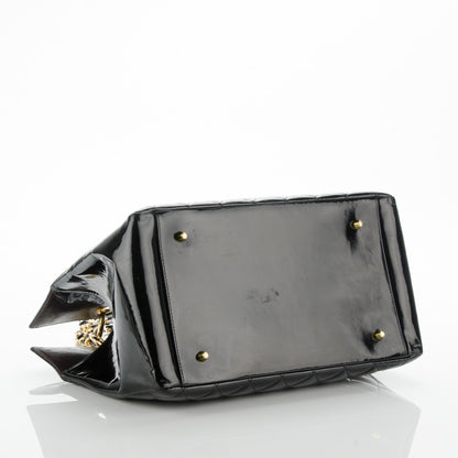 Chanel Patent Quilted Grand Shopping Tote GST Black 4 of 8