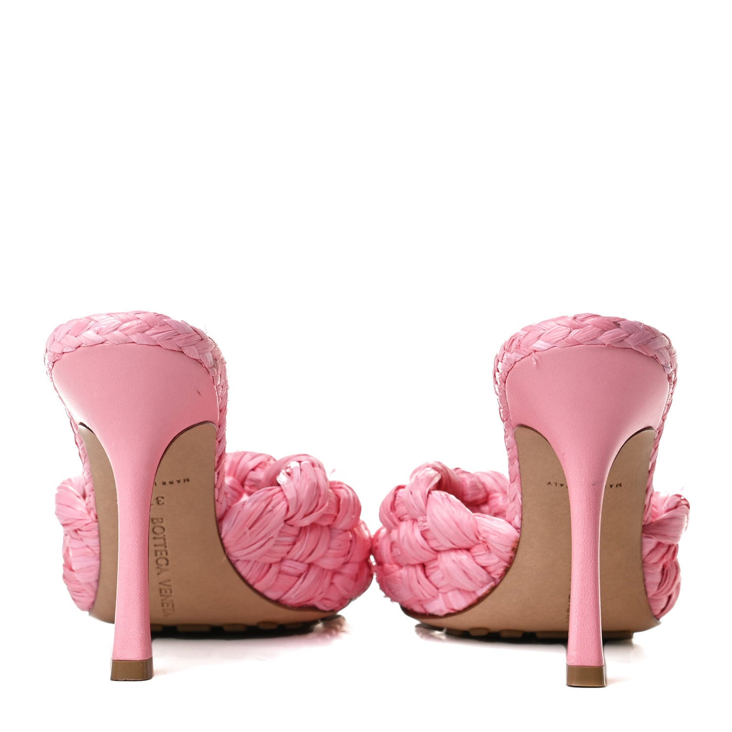 Raffia Twisted Intrecciato Stretch Mule Sandals 37 Blossom