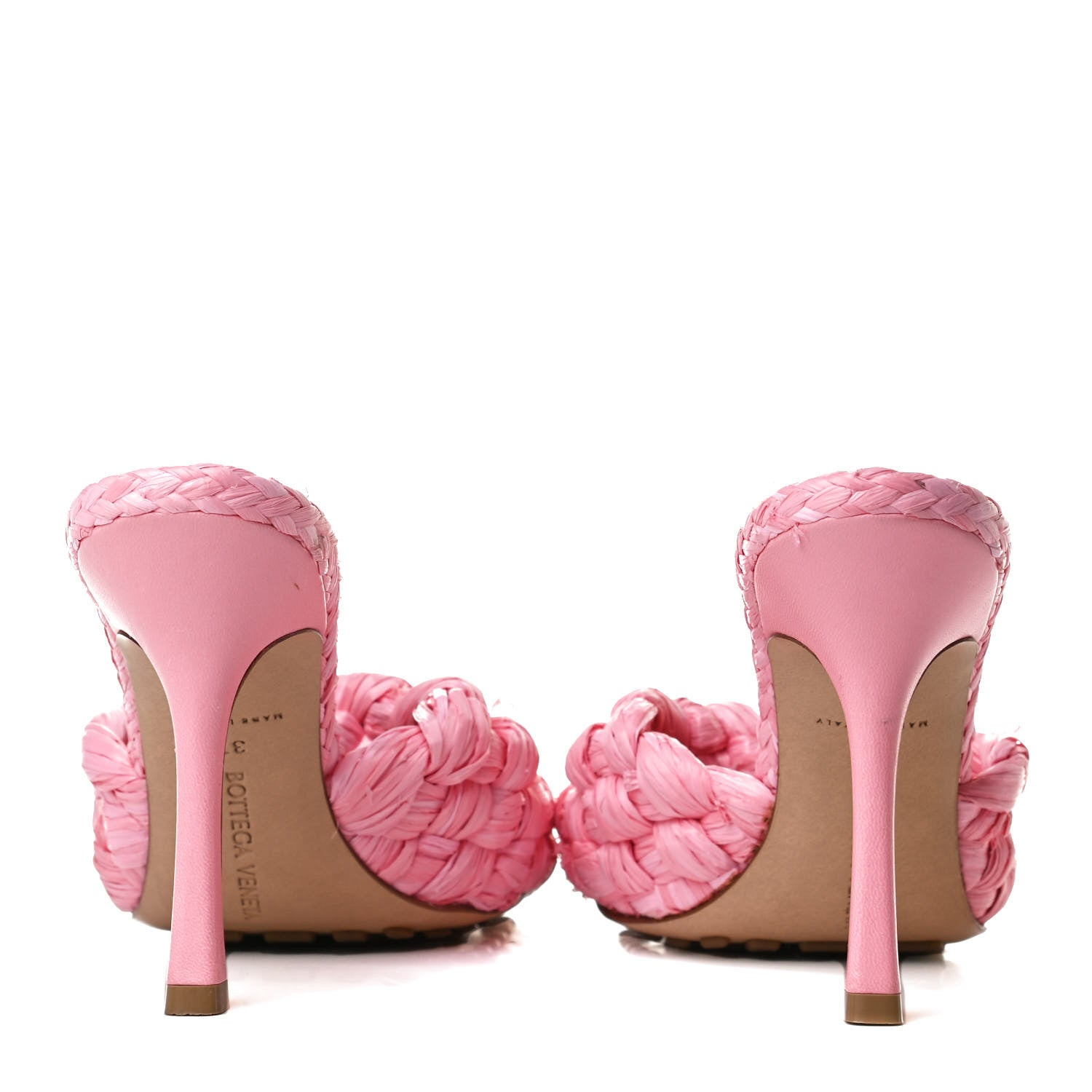 Bottega Veneta Raffia Twisted Intrecciato Stretch Mule Sandals 37 Blossom 6 of 11