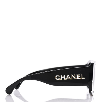 Chanel Acetate CC Logo Square Sunglasses 71472 Black 3 of 8
