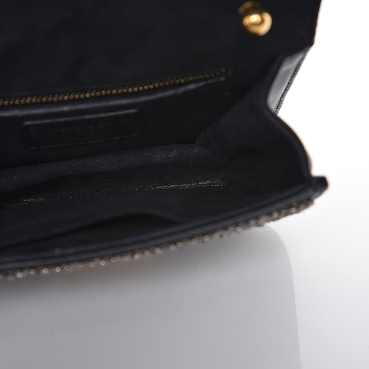Calfskin Beaded Mini Dioraddict Flap Bag Black