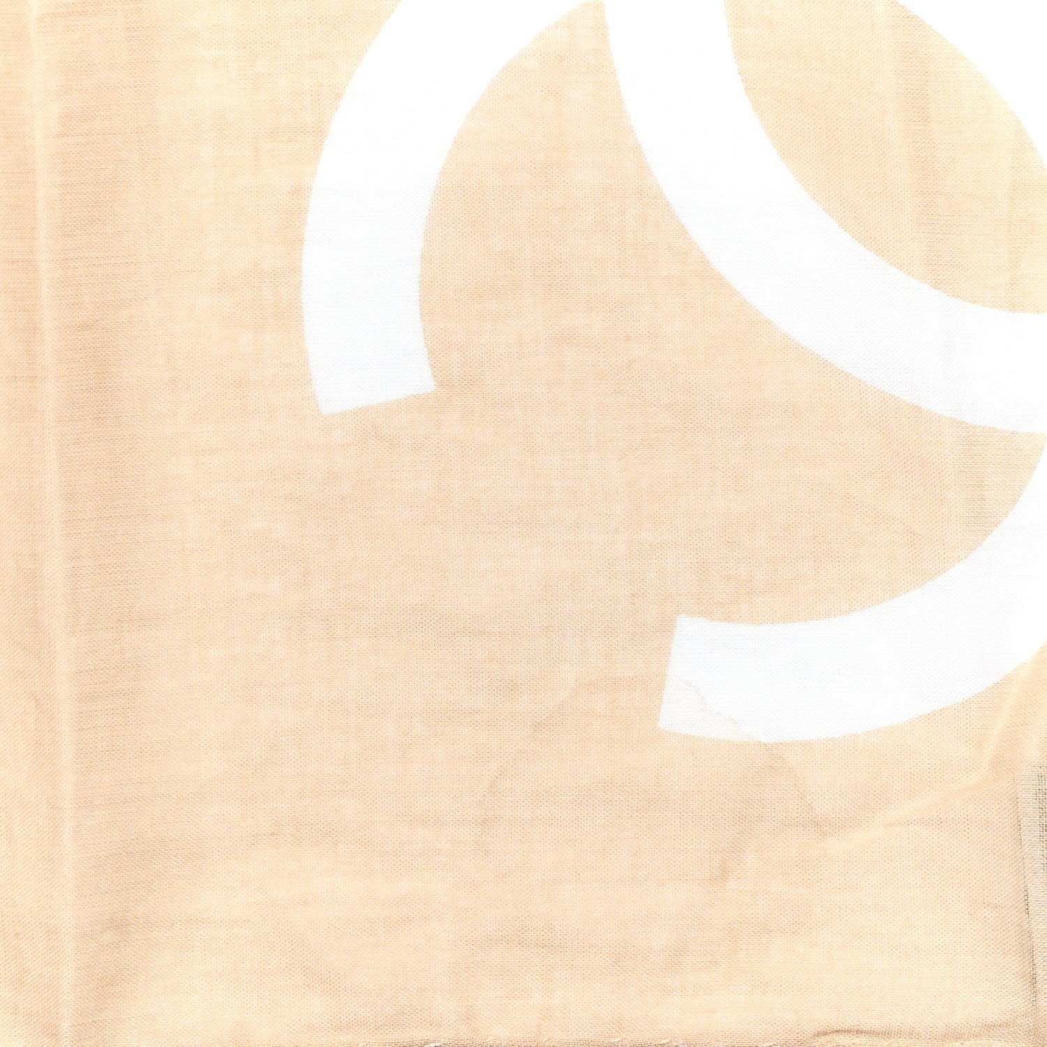 Chanel Cotton CC Scarf Beige Ecru 3 of 4