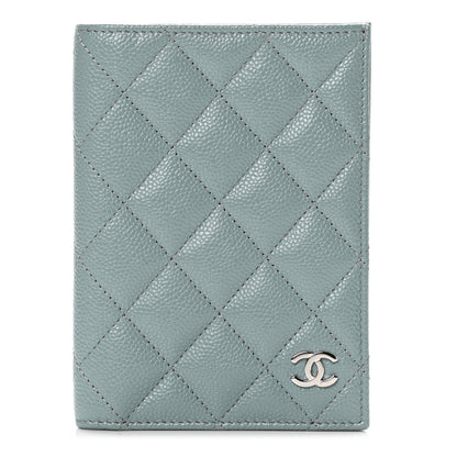 Chanel Caviar Quilted Passport Holder Blue 1 of 5