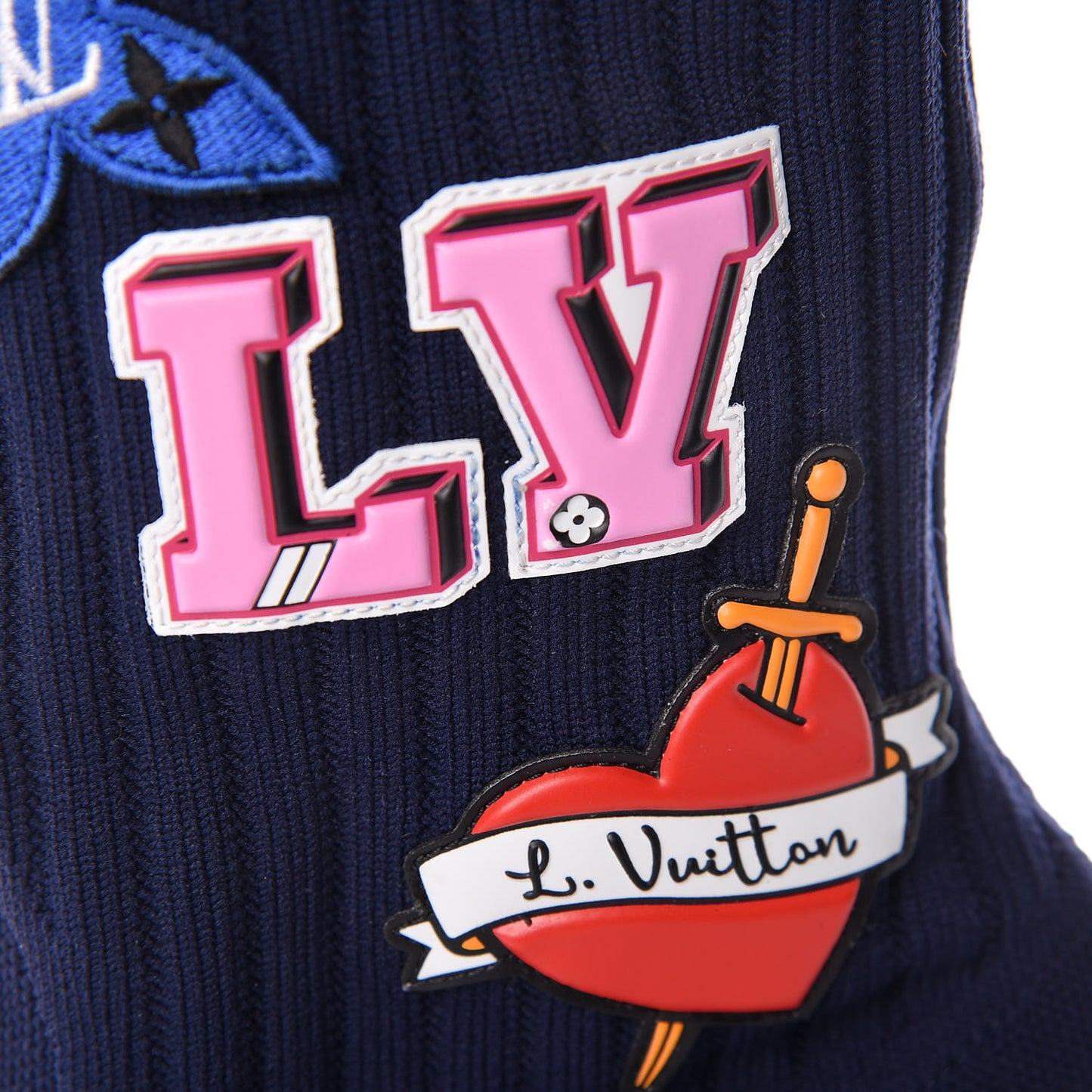 Monogram Stretch Fabric Silhouette Ankle Boots 40 Navy
