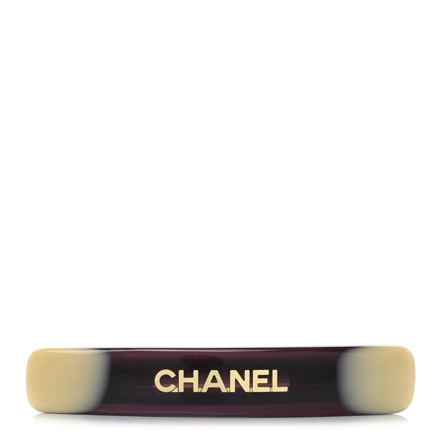 Resin Logo Hair Clip Barrette Brown