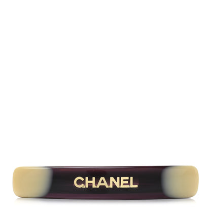 Chanel Resin Logo Hair Clip Barrette Brown 1 of 4