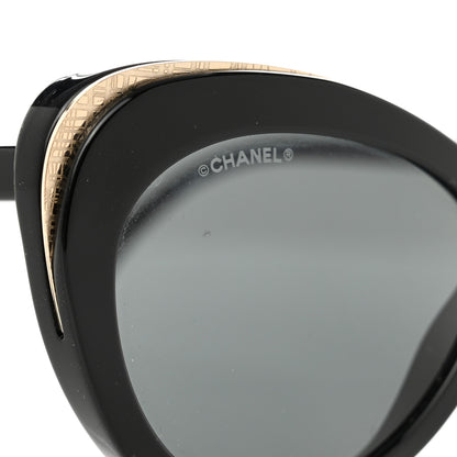 Chanel Acetate Cat Eye CC Sunglasses 5432 Black 7 of 10