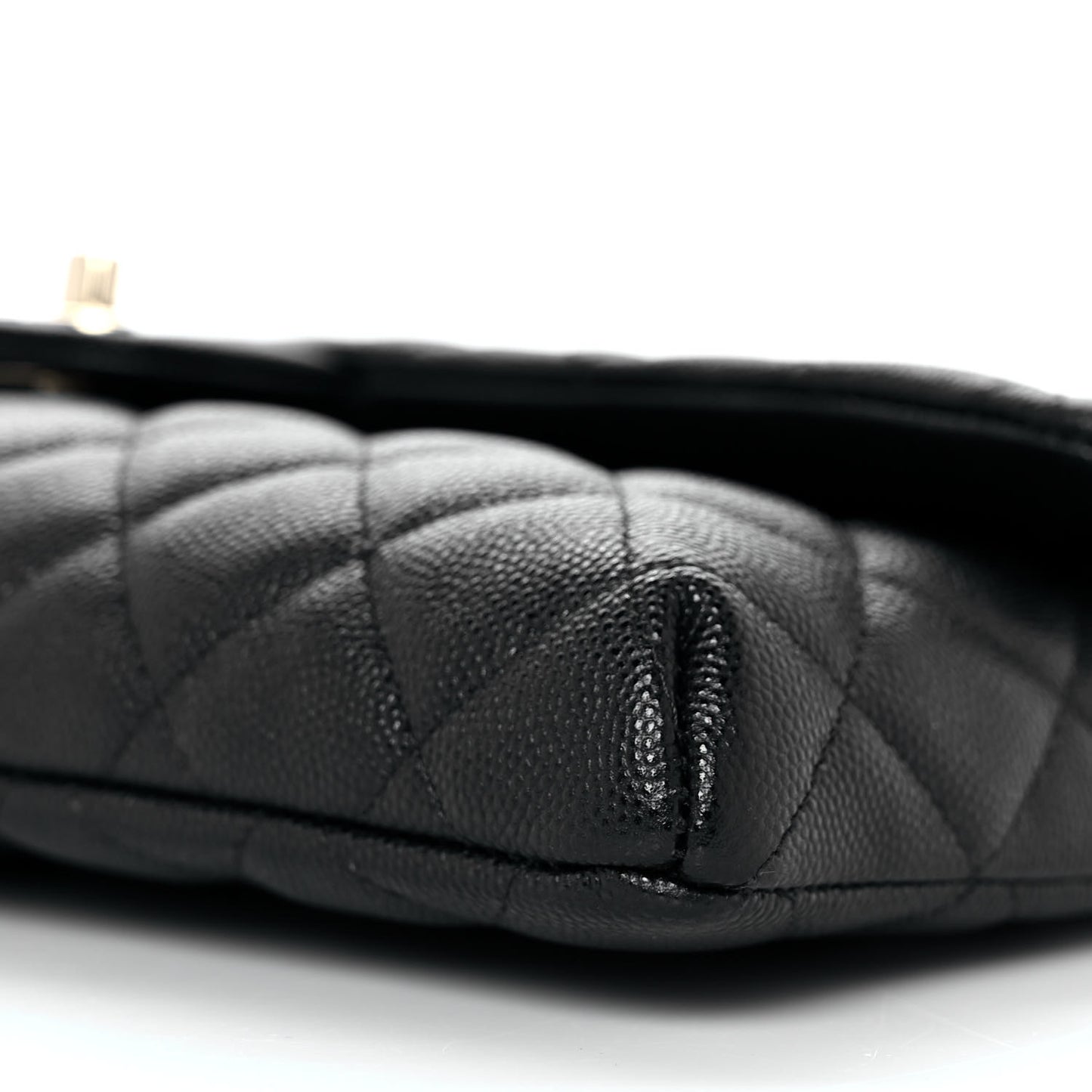Caviar Quilted Flap Clutch Black