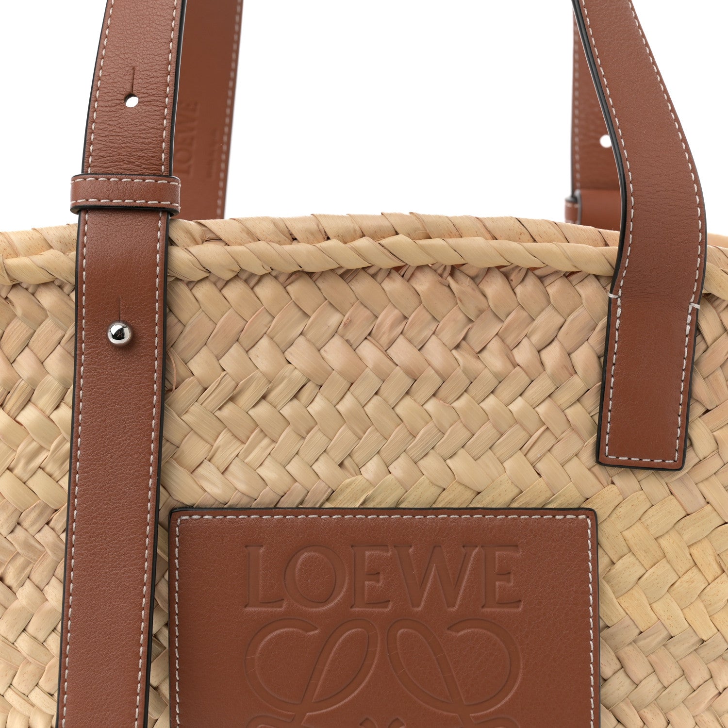 Loewe Raffia Basket Tote Bag Natural Tan 8 of 10