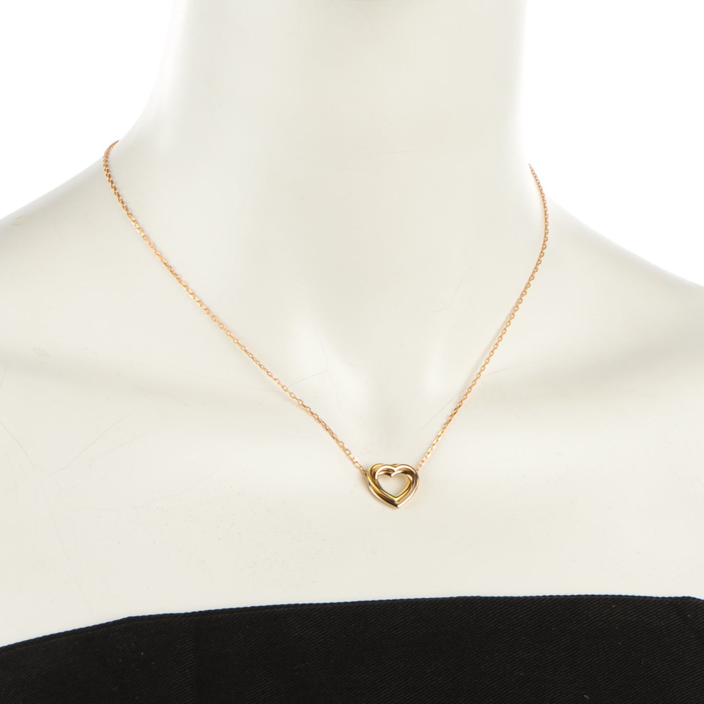 18K Pink Yellow White Gold Trinity De Heart Necklace