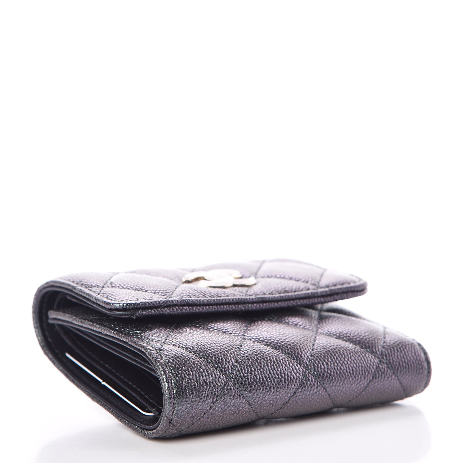Chanel Iridescent Caviar Quilted Wallet Black 4 of 9