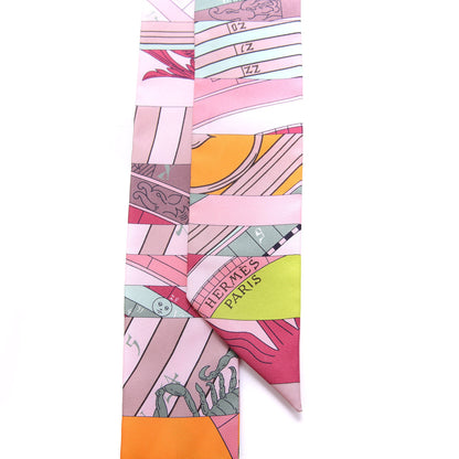 Hermes Silk Astrologie Nouvelle Twilly Rose Framboise Pistache 2 of 4