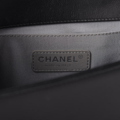 Chanel Calfskin Chevron Quilted Medium Boy Flap Black 8 of 9