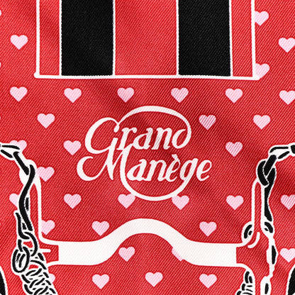 Hermes Silk Grand Manege Cut Bandana Love Scarf 70 Rouge Rose Black 5 of 6