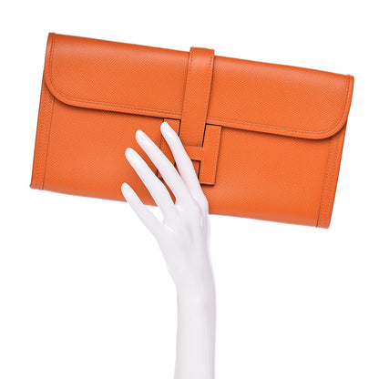 Hermes Epsom Jige Elan 29 Clutch Orange 2 of 7