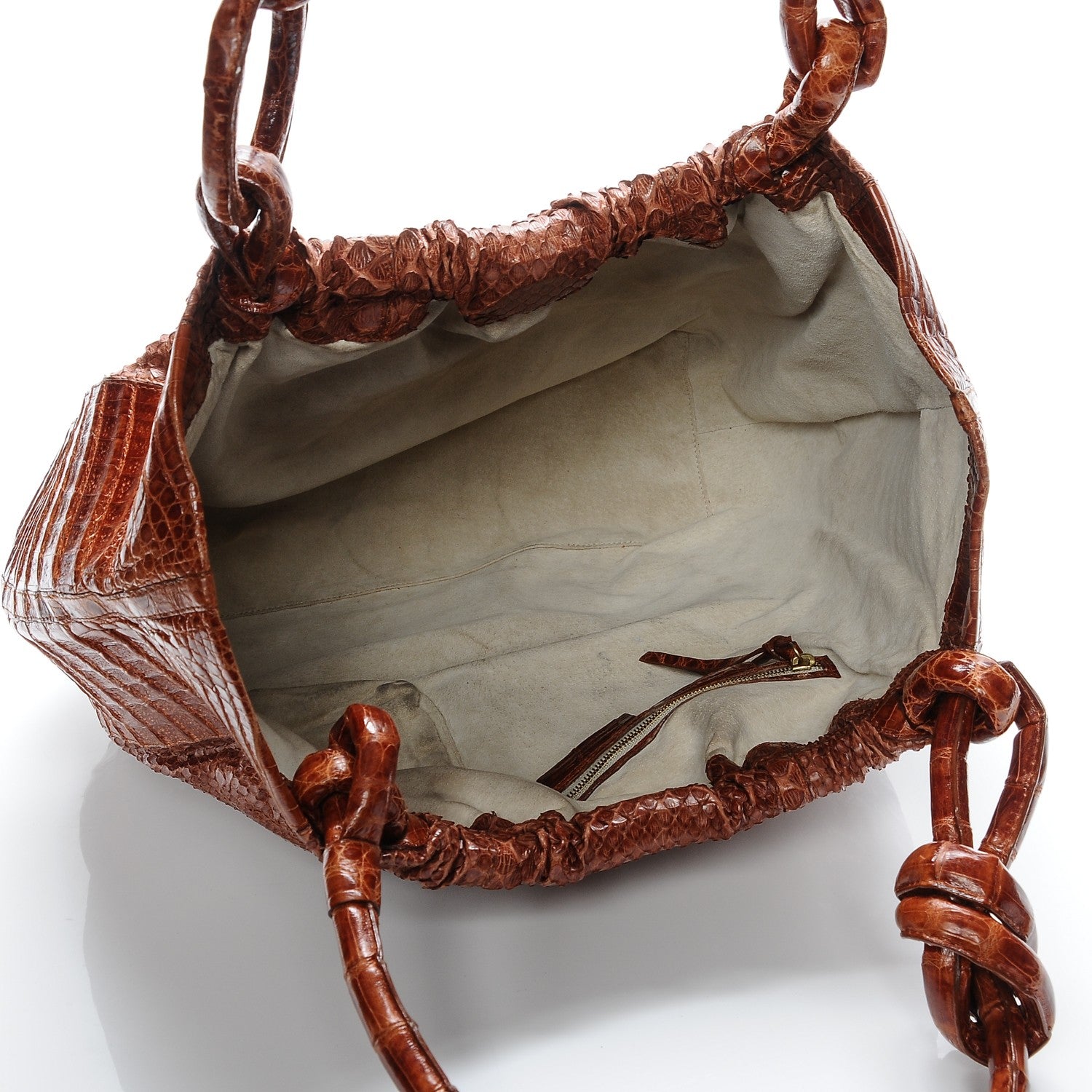 Nancy Gonzalez Crocodile Python Embossed Shoulder Bag Brown 5 of 8