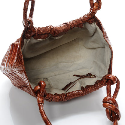 Nancy Gonzalez Crocodile Python Embossed Shoulder Bag Brown 5 of 8