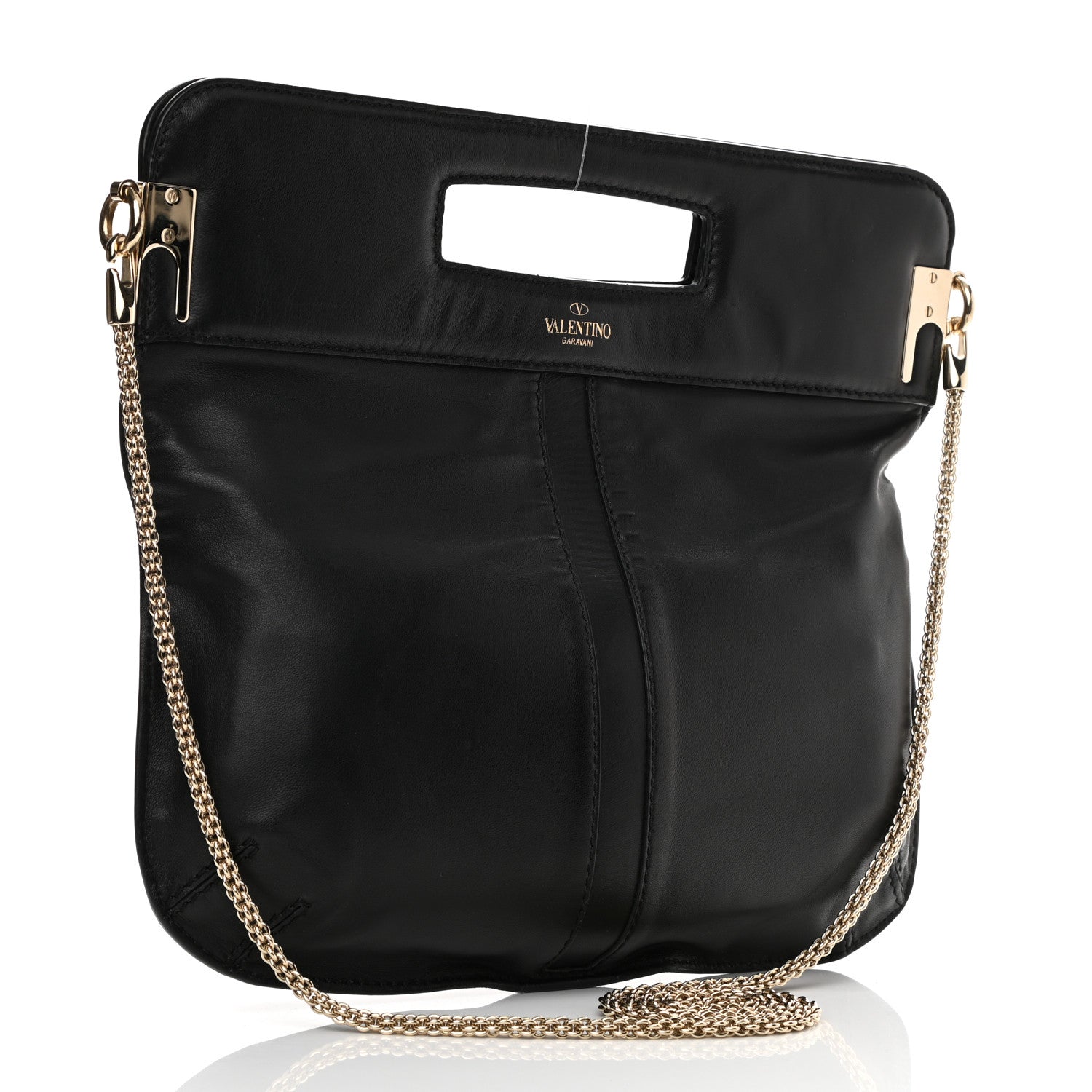 Valentino Garavani Nappa Va Va Voom Fold Over Chain Clutch Black 3 of 10