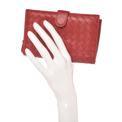 Bottega Veneta Nappa Intrecciato French Wallet China Red 2 of 12