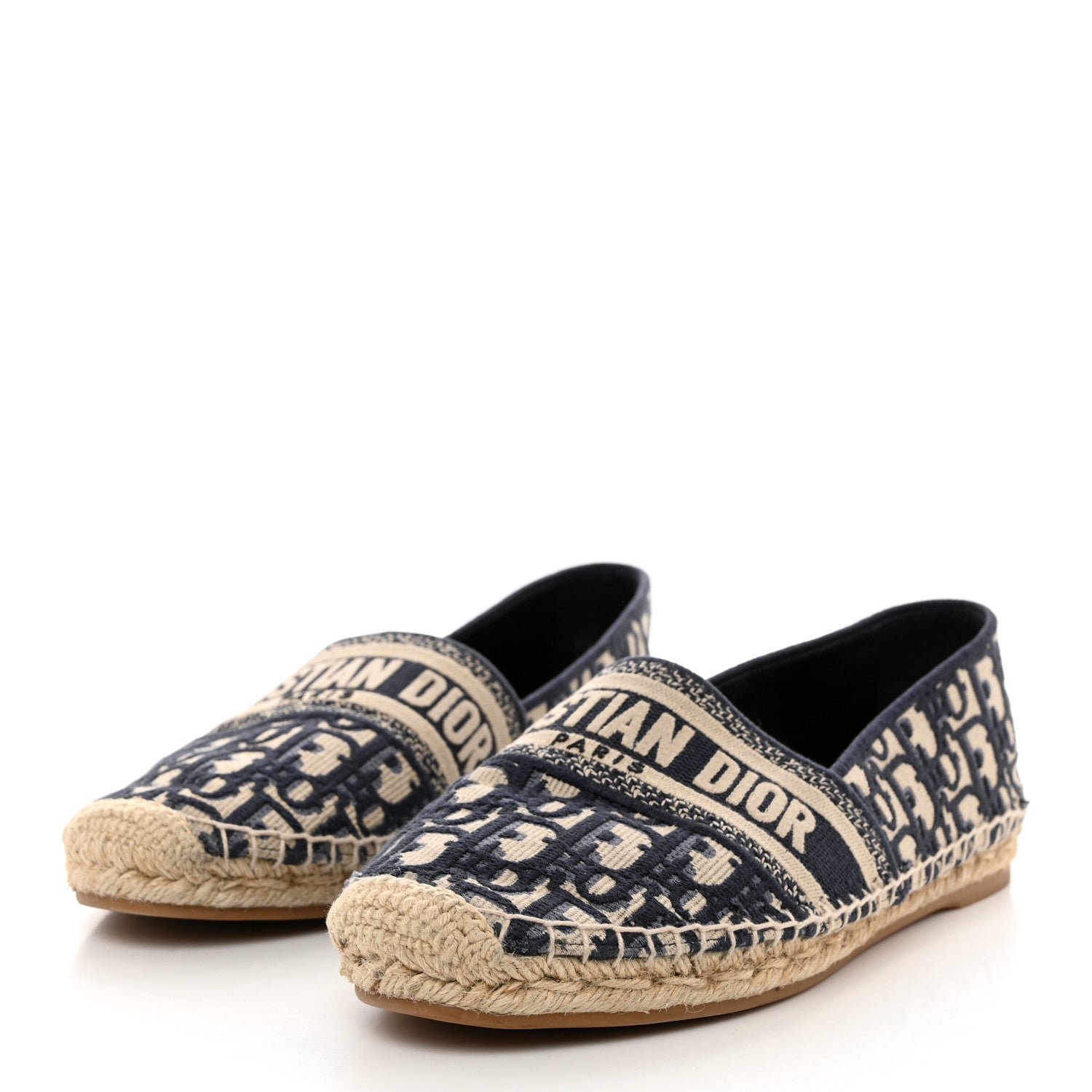 Christian Dior Oblique Embroidered Granville 15mm Espadrilles 40.5 Deep Blue 3 of 8