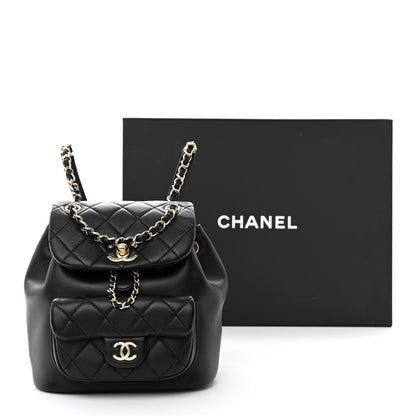 Chanel Lambskin Quilted Small Duma Drawstring Backpack Black 11 of 11