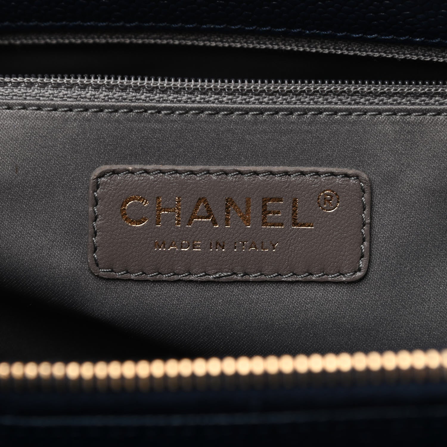 Chanel Caviar Quilted Grand Shopping Tote GST Dark Navy Blue 6 of 10