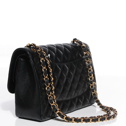 Chanel Caviar Quilted Jumbo Double Flap Black 3 of 9