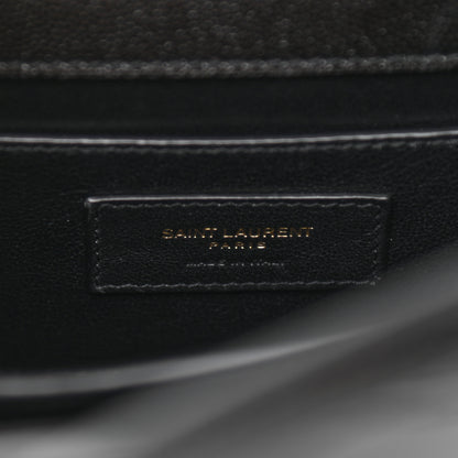 Saint Laurent Grain de Poudre Mini Classic Monogram Cassandra Top Handle Black 6 of 9