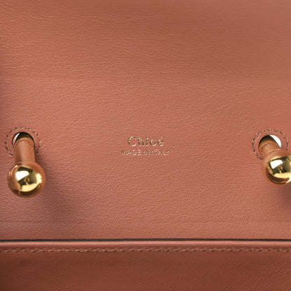Chloe Calfskin Crocodile Embossed Small Aby Lock Chestnut Brown 6 of 10