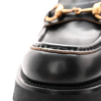 Gucci Cordovan Lux Womens Harald Horsebit 25mm Platform Loafers 37 Black 12 of 14