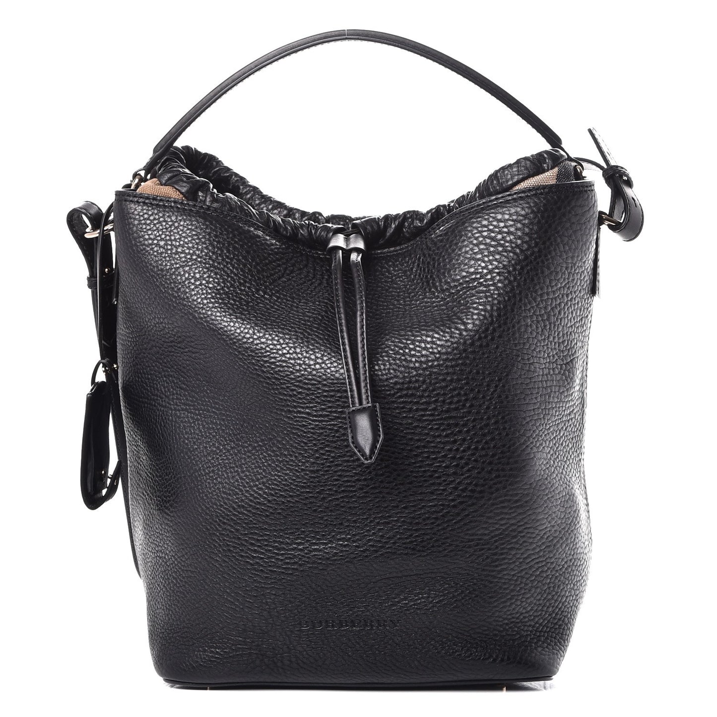 Grainy Calfskin Medium Check Ashby Hobo Black
