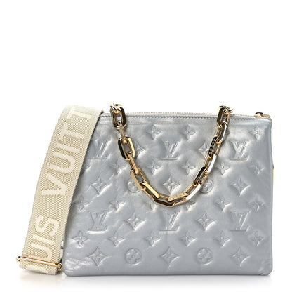 Louis Vuitton Metallic Lambskin Embossed Monogram Coussin PM Silver 1 of 9