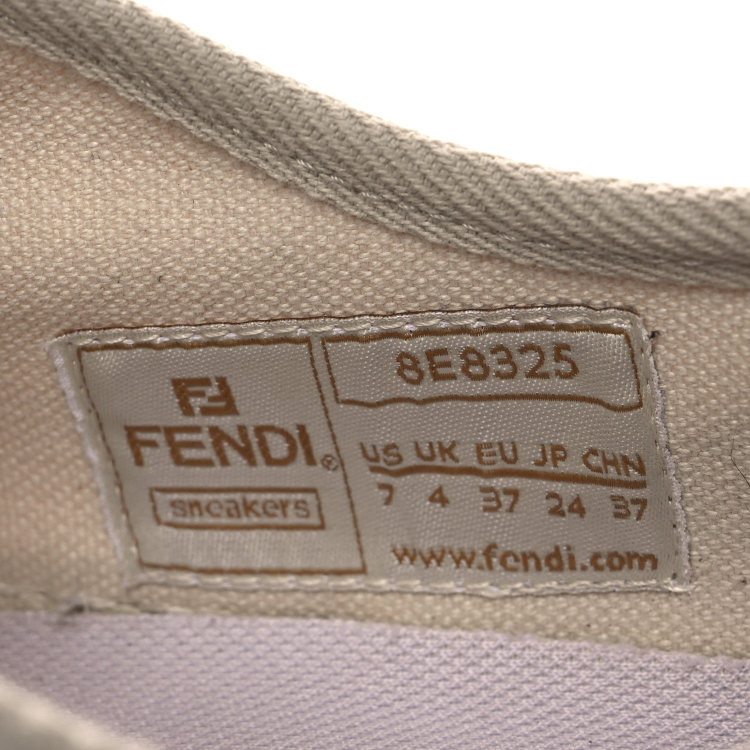 Fendi Woven Fabric FF Womens Domino Low Top Sneakers 37 White Beige 10 of 12