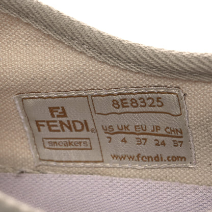 Fendi Woven Fabric FF Womens Domino Low Top Sneakers 37 White Beige 10 of 12