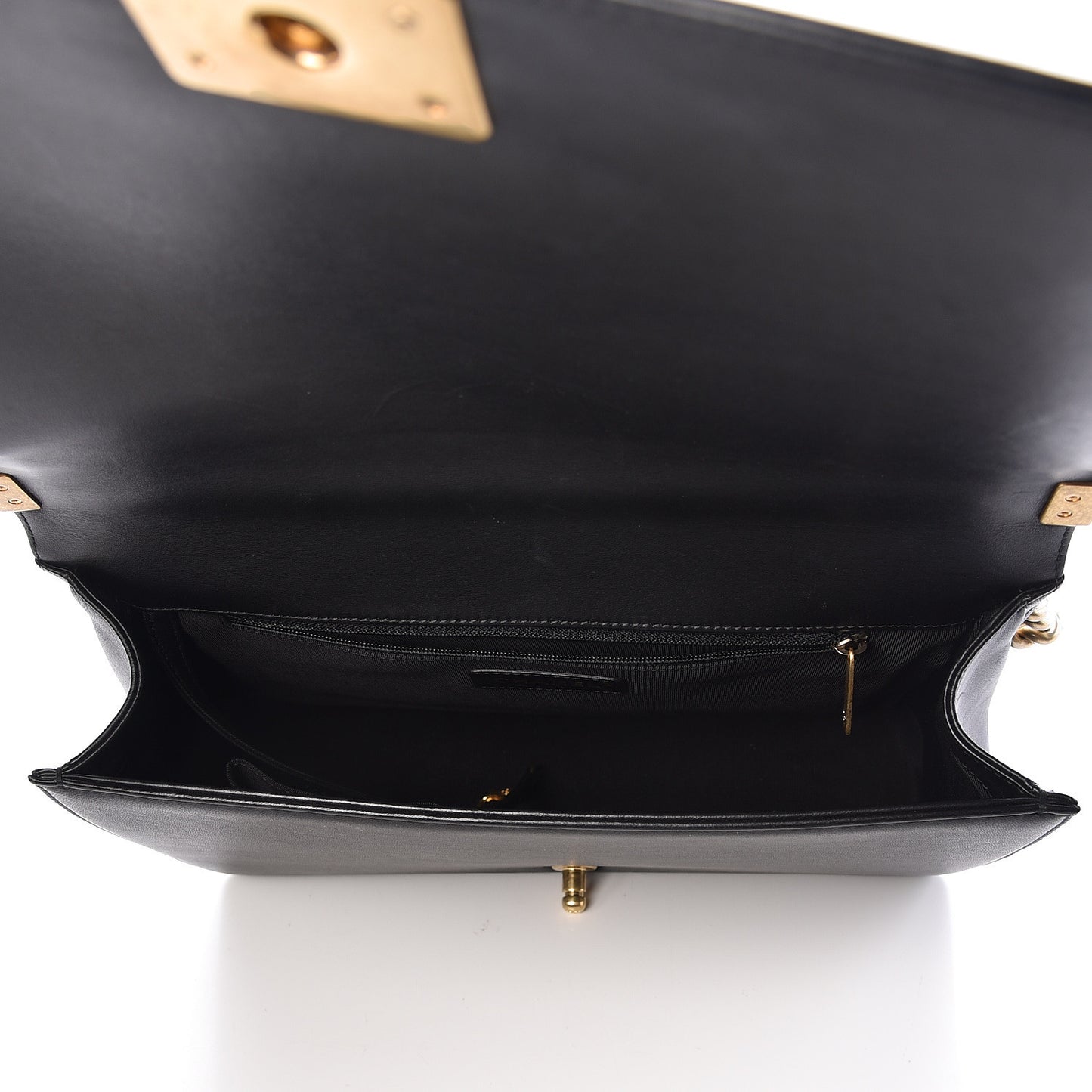 Lambskin Quilted Large Boy Flap Black