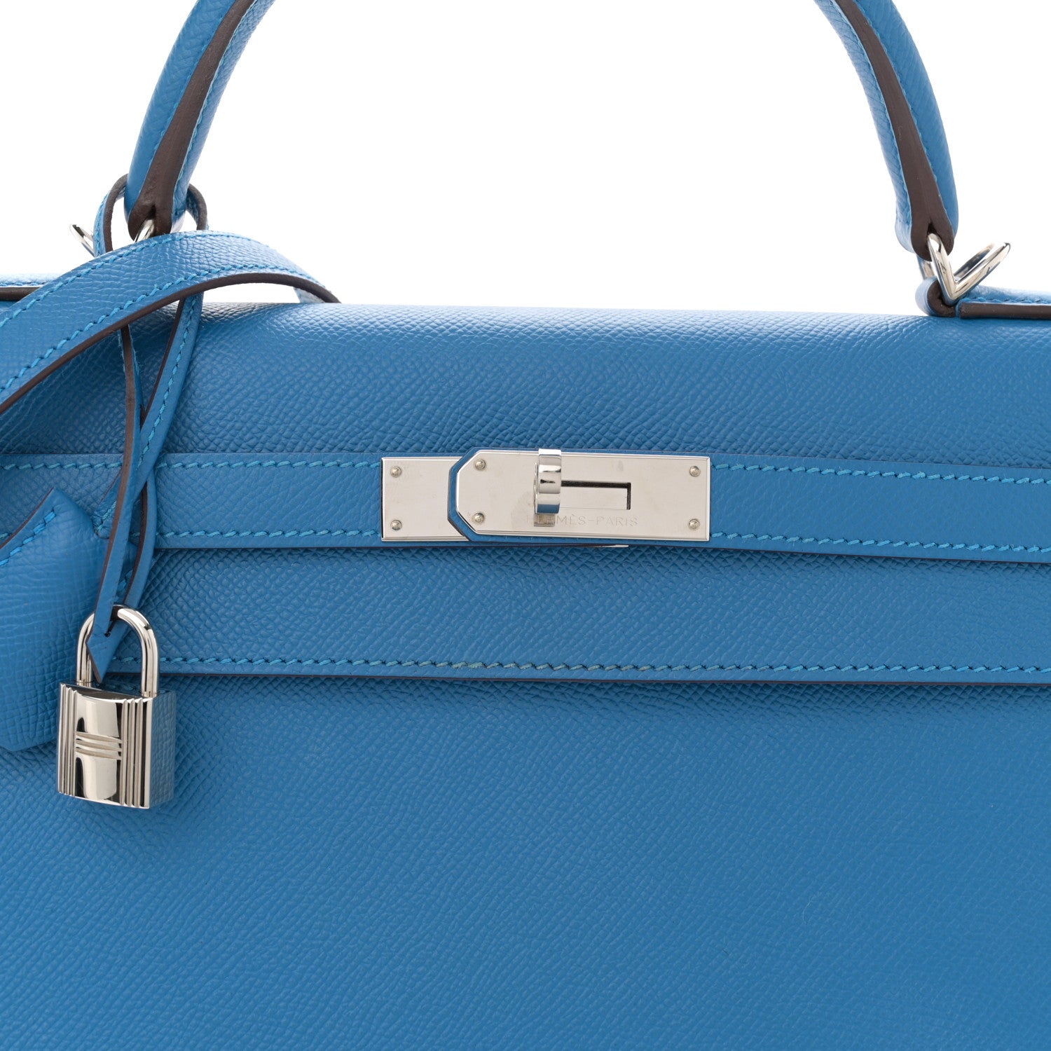 Hermes Epsom Kelly Sellier 32 Bleu Frida 8 of 10