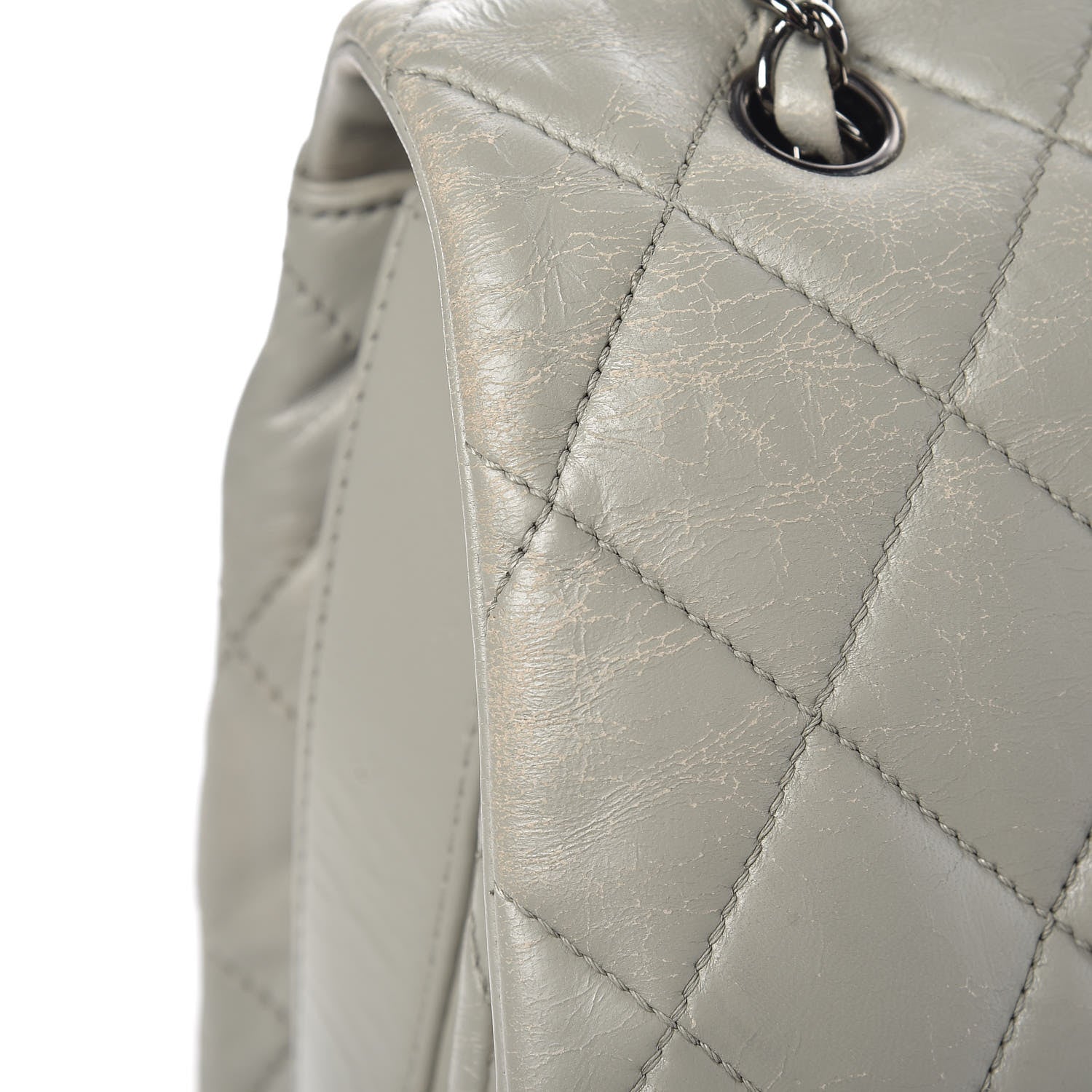 Chanel Lambskin Quilted 3 Large Flap Grey 15 of 16