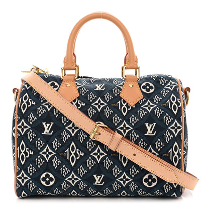 Louis Vuitton Jacquard Since 1854 Speedy Bandouliere 25 Blue 1 of 10