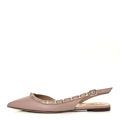 Valentino Garavani Nappa Rockstud Slingback Flats 37 Poudre 1 of 10