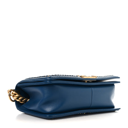 Chanel Calfskin Quilted Medium Boy Top Handle Flap Blue 4 of 10