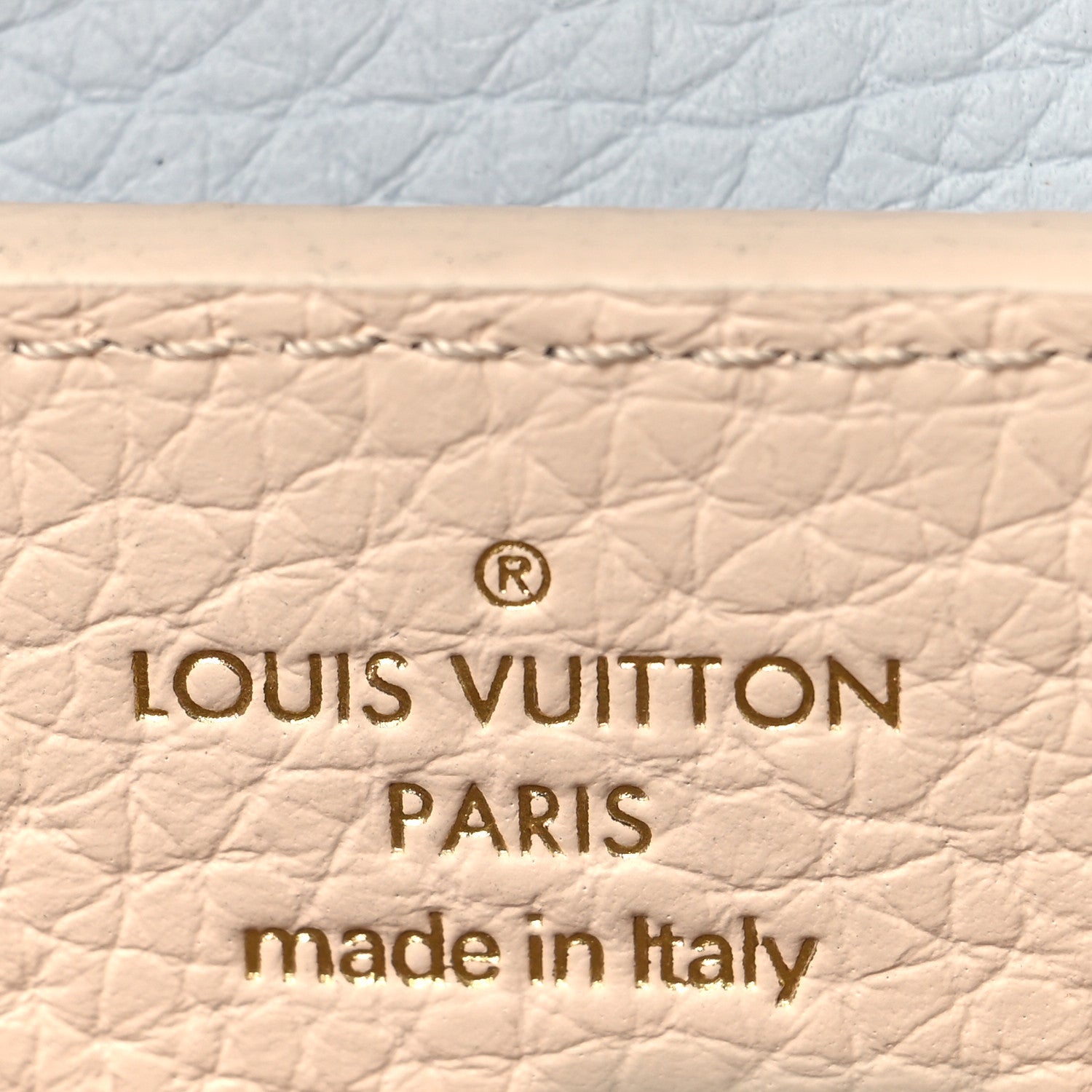 Louis Vuitton Taurillon LV Capucines Mini Blush Olyme Blue White 6 of 10