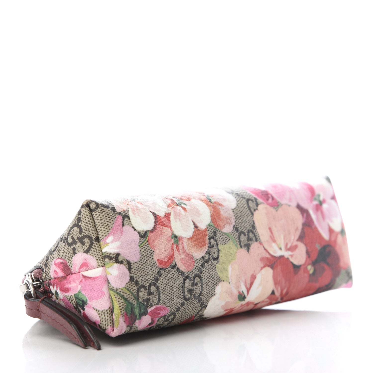 Gucci GG Supreme Monogram Blooms Small Pouch Cosmetic Case Beige Multicolor Dry Rose 4 of 9